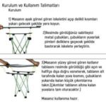 PLATAN ONES-M METAL KATLANIR KAMP MASASI (KÜÇÜK BOY)