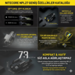 NITECORE NPL27 650 LUMEN SARJLI SILAH FENERİ