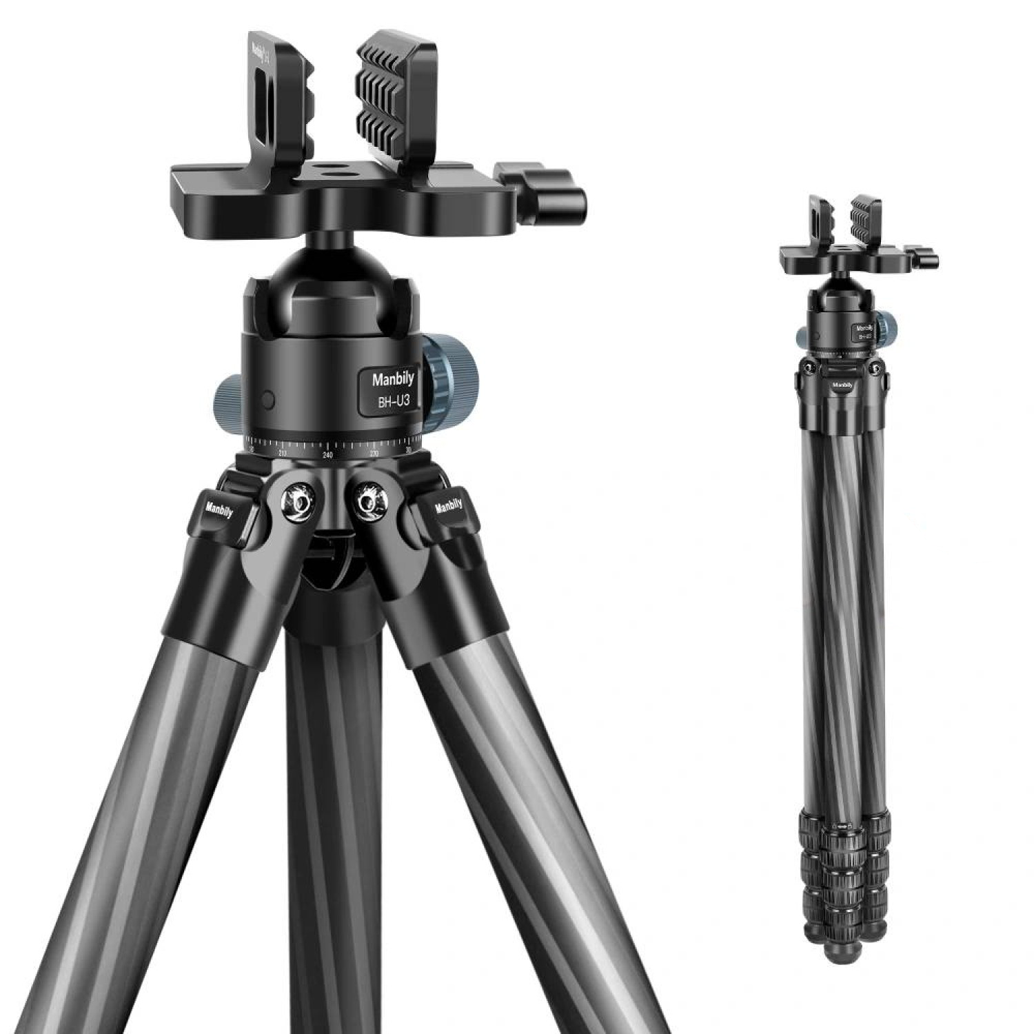 wz-324pa-bh-u3 MANBILY WZ-324PA KARBON FİBER TRİPOD (BH-U3 BAŞLIKLI)